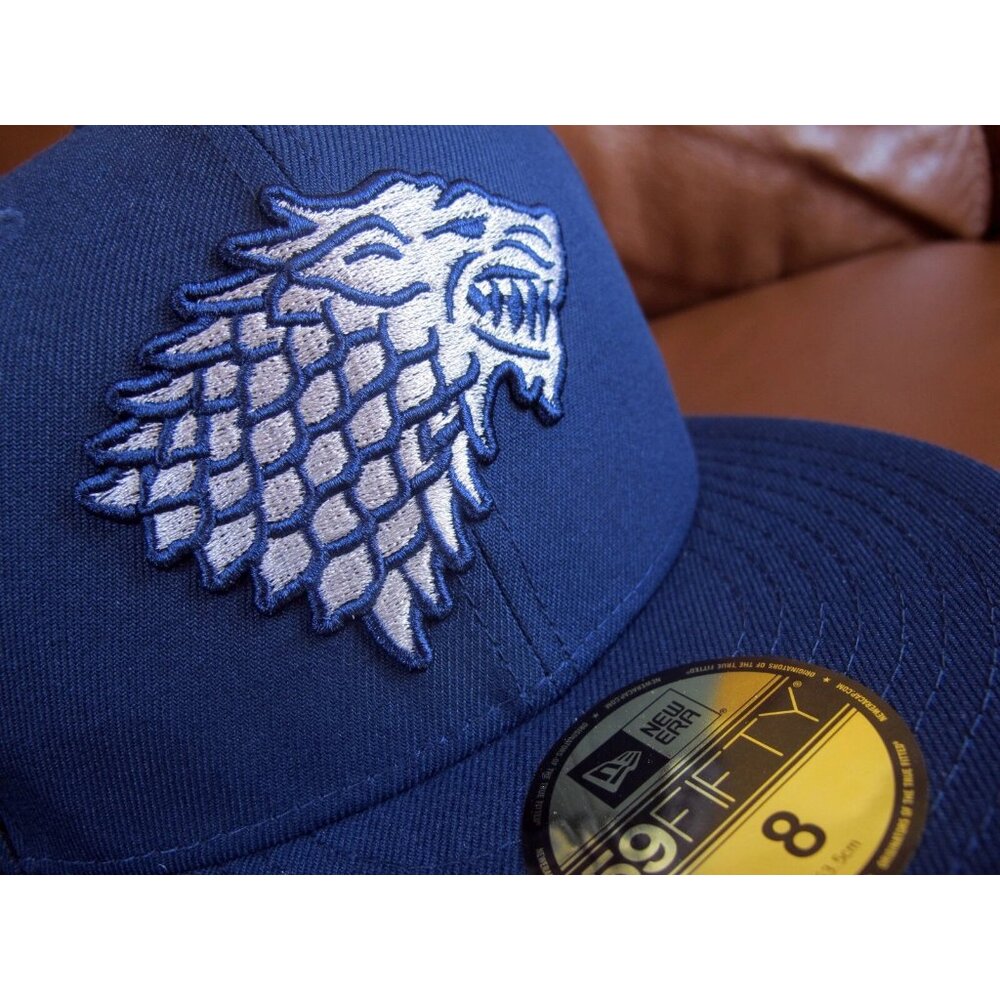 Game of Thrones x New Era 59FIFTY 5950 Fitted Cap sz 8 hat wolf starks targaryen